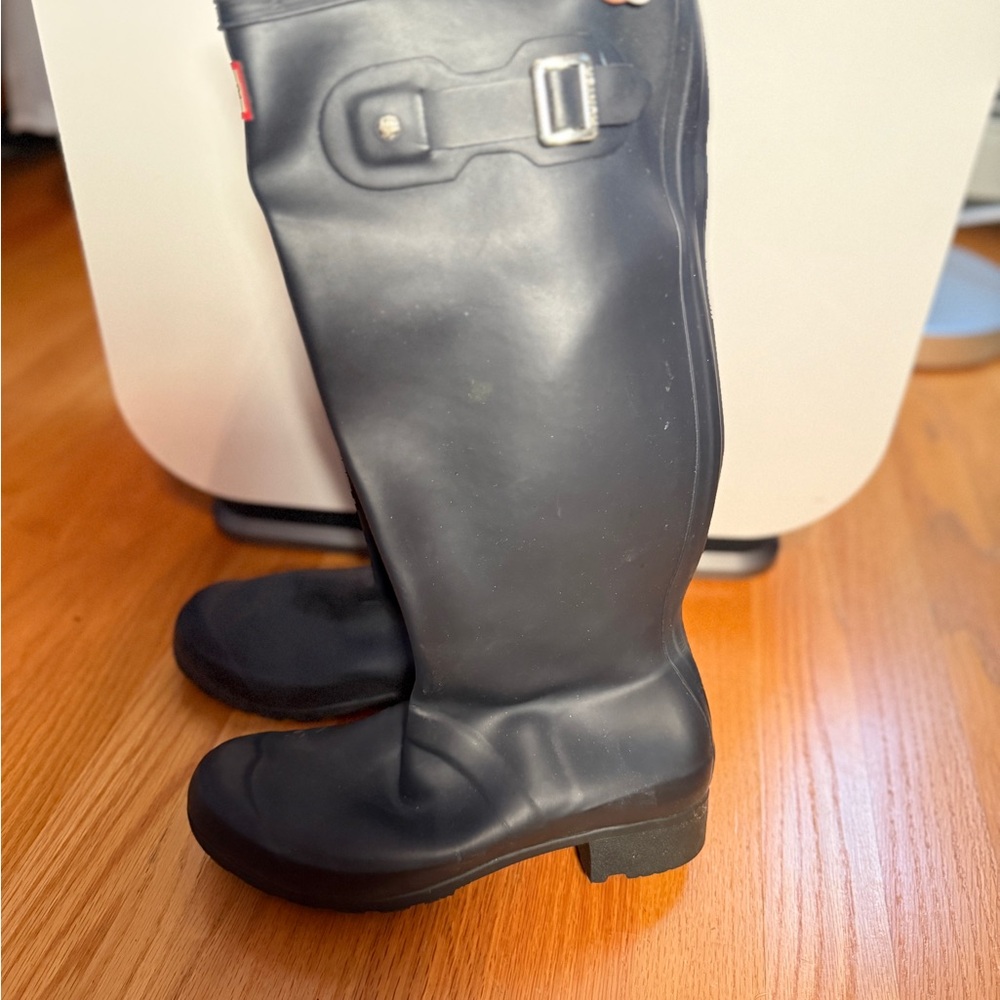 Navy Tall Hunter Rain Boots
